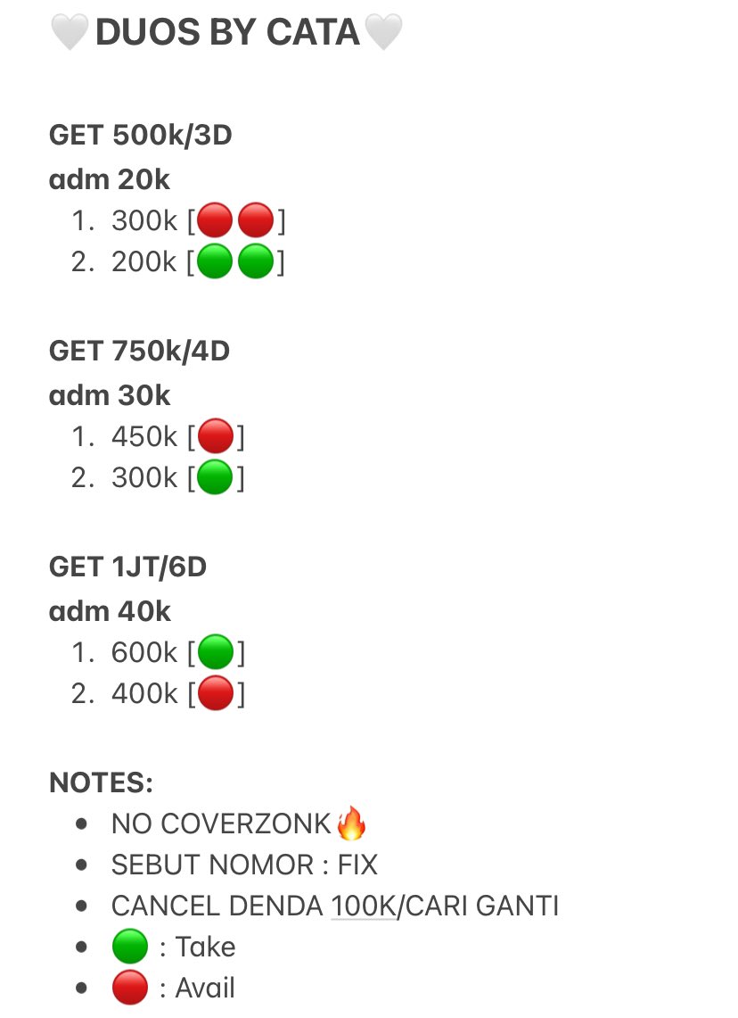 update arisan duos by cata yang avail ini yaa guys, no 1 bisa get today yaa setelah isi form #zonauang