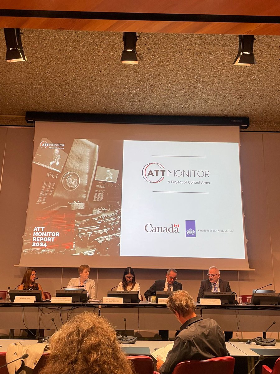 controlarms's tweet photo. We’ve reached the launch of the ATT Monitor at #CSP10, refer as  'cornerstone in the CSP process' by this year’s President, the Romanian delegation. The Monitor serves as a crucial tool for scrutinizing the ATT, and we are immensely proud of its role. #ControlArms #ATTMonitor https://t.co/jbYtDgp6xu