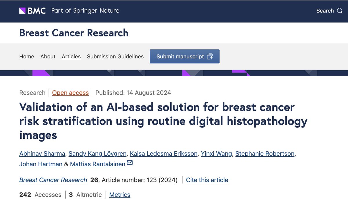 Stratipath (@stratipath) on Twitter photo Recently published: A new validation study on the prognostic performance of Stratipath Breast—the first AI-based CE-marked medical device for risk stratification of breast cancer using routine H&E images. Great work <a href="/AbhiSharma1423/">Abhinav Sharma</a>
stratipath.com/a-new-validati… Recently published: A new validation study on the prognostic performance of Stratipath Breast—the first AI-based CE-marked medical device for risk stratification of breast cancer using routine H&E images. Great work <a href="/AbhiSharma1423/">Abhinav Sharma</a>
stratipath.com/a-new-validati…