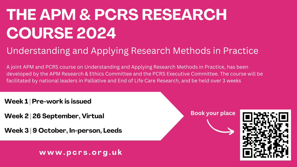 🐦Early Bird Closing soon!
The APM &amp; PCRS Research Course: Understanding &amp; Applying Research Methods in Practice

26 September (virtual) | 9 October (in-person)
Can't make the in person day? Not to worry... virtual day only tickets available

More Info👇
pcrs.org.uk/events/apm-pcr…