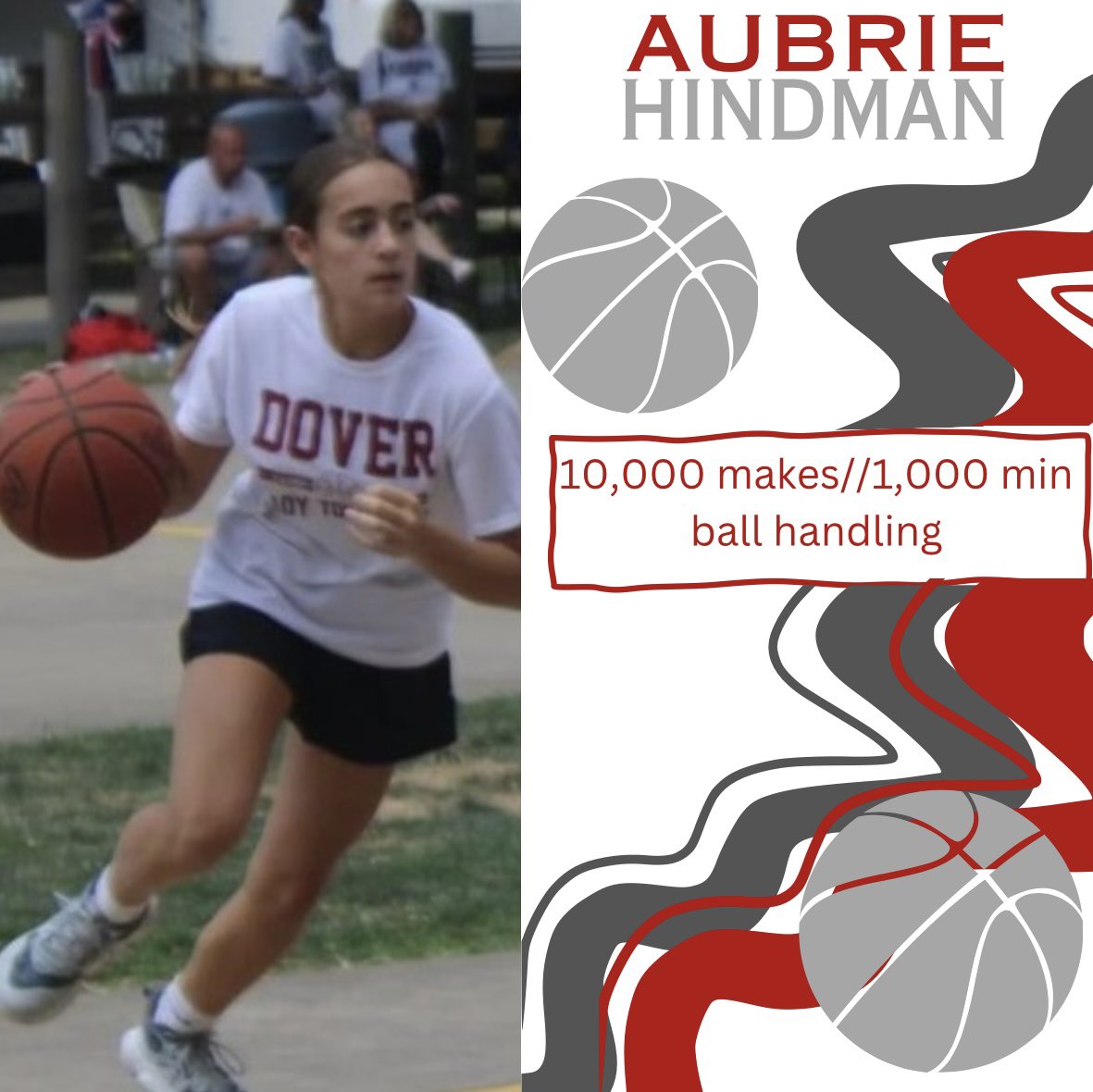 Congratulations to 8th grader Aubrie Hindman on completing our summer challenge making 10k shots and doing 1,000 minutes of ball handling!! This is Aubrie’s second year completing this challenge! Great work!!🎉🏀🌪️ #wearedover