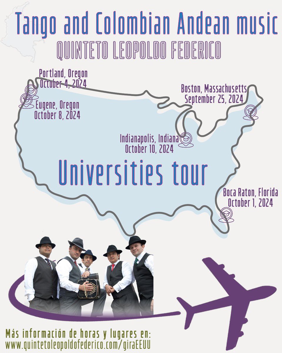 Se acerca nuestra gira por cinco universidades de los Estados Unidos