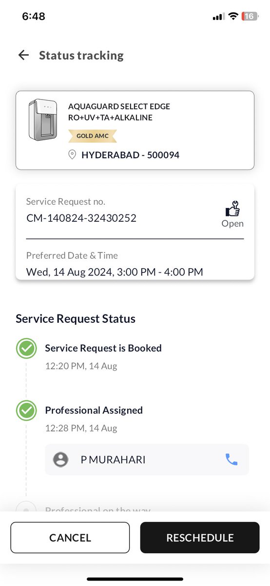 NeeleeLalith's tweet photo. @EurekaForbes I have raised a complaint regarding my RO purifier. There has been no response from customer care despite multiple follow ups and escalation. Please refer to the complaint status. This is pathetic after sales and service support having paid for the AMC as well. https://t.co/3r26Awfe8E