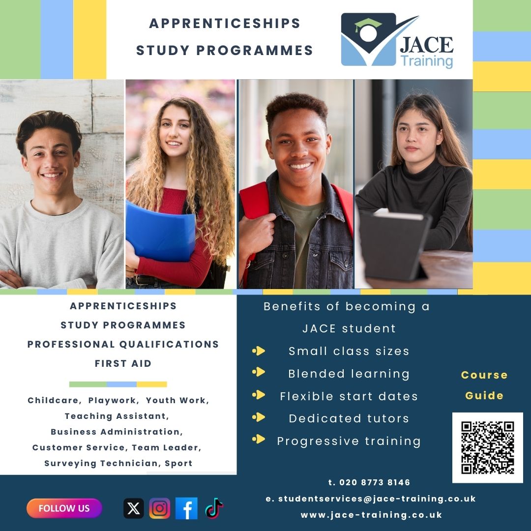 JACETraining's tweet image. Looking for an Apprenticeship? Our programs at JACE Training offer the perfect blend of practical experience and learning. Gain industry-recognised qualifications and set yourself up for a successful career! #apprenticeships #studyprogrammes #alevels2024 #gcses2024 #student