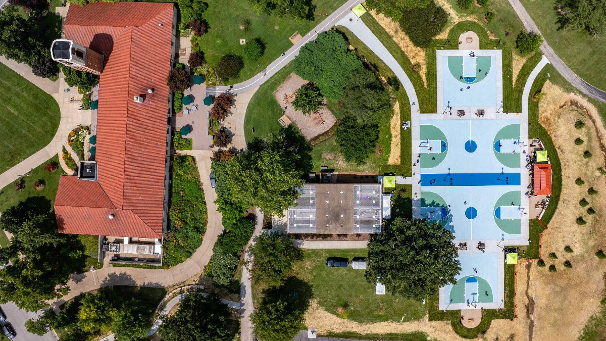 ACHotelSTL's tweet photo. Nothing But Net! ⛹🏽‍♀️🏀⛹🏻‍♂️ | Staying at the AC CWE this week? Stop by the new basketball courts in @forestparkforever, The Nick, to brush up on your court-side skills. Now that's a perfectly precise day! https://t.co/EIsA0ZyWY4