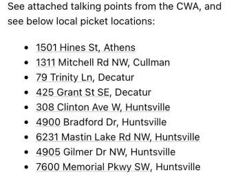 Hot labor summer heating up! CWA AT&amp;T Southeast workers are on strike this week over an unfair labor practice. Stop by one of the North AL picket locations to show solidarity to these brave workers on strike, and check out the press release for more info!

cwa-union.org/news/releases/…