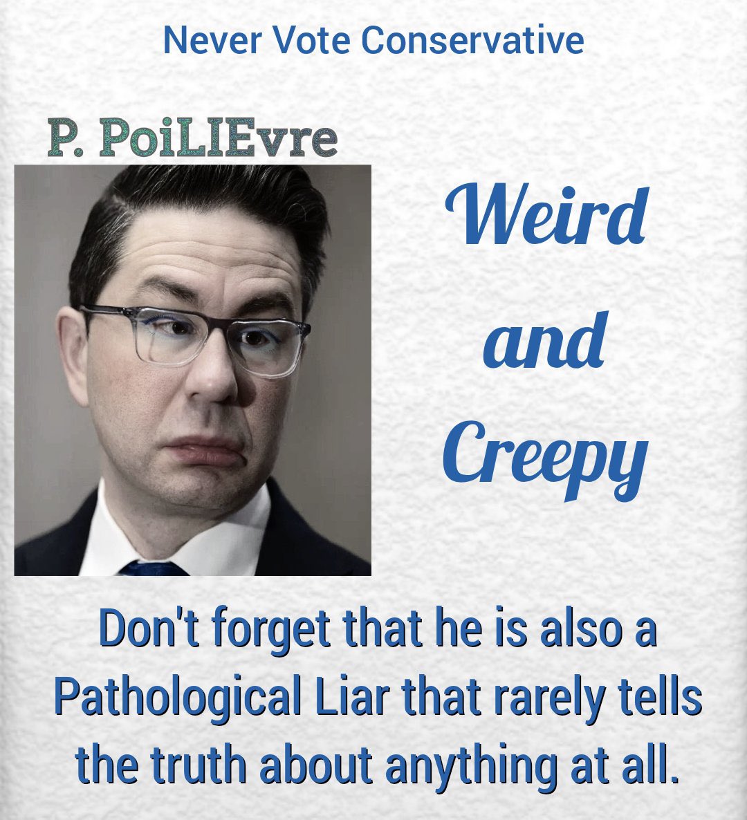 barlyn108's tweet photo. #PierrePoilievreIsAFake #PoilievreIsWeird #CPCisIDU #WomenAgainstPoilievre #IStandWithTrudeau2025 #Canada #cdnpoli https://t.co/9CnmBGSFbh