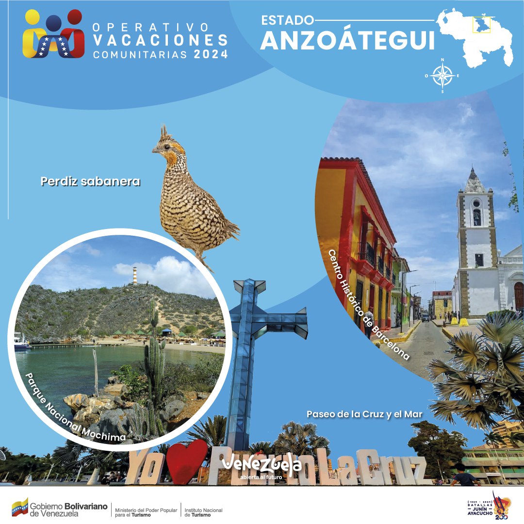 Durante esta temporada vacacional te invitamos a disfrutar de los destinos turisticos del estado Anzoátegui.

¡ Venezuela Abierta al Futuro!
 
#venezuelaabiertaalfuturo #vacacionescomunitarias2024 #inatur #tueresinatur #anzoategui