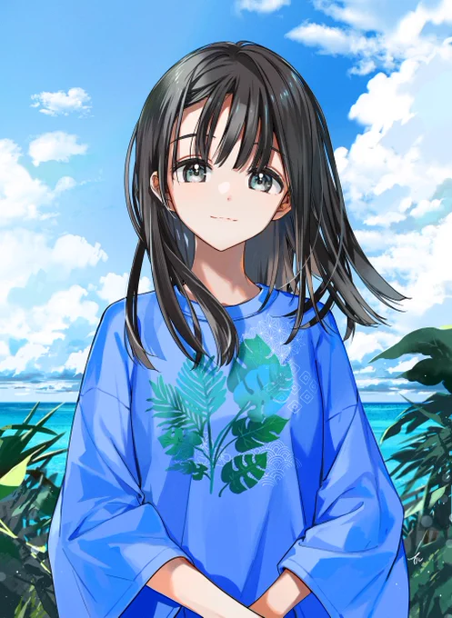 black hair + summer sea 