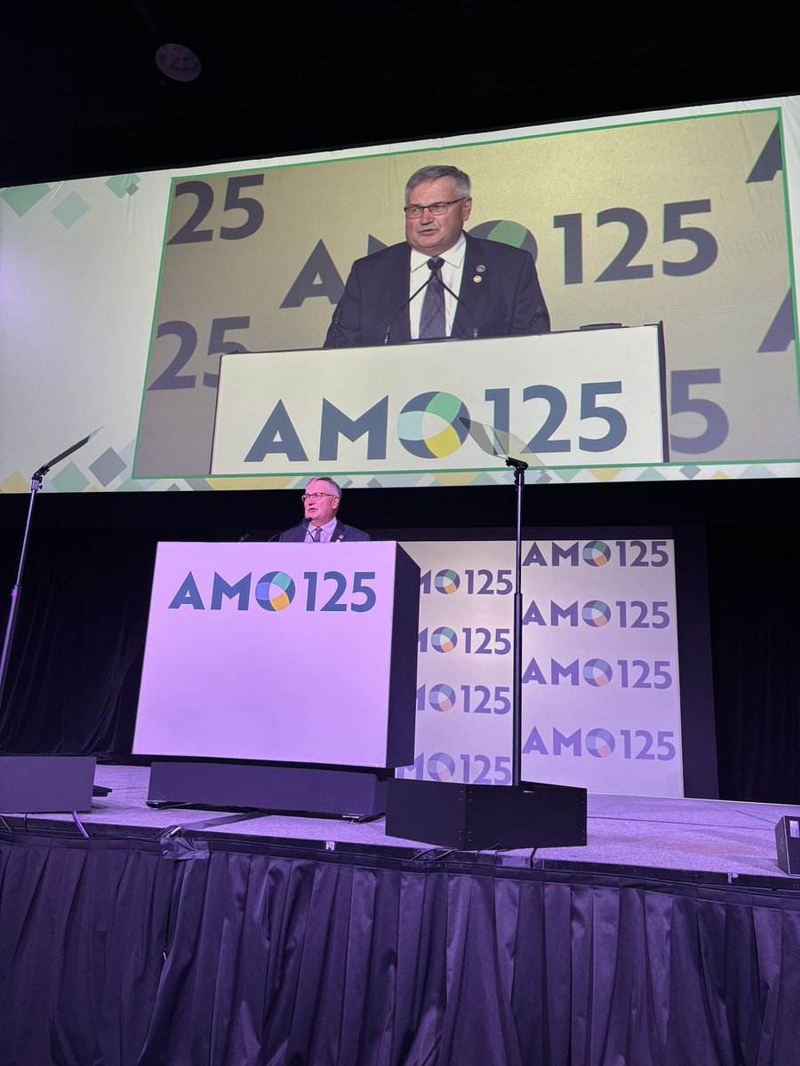 AMOPolicy's tweet photo. .@Colin1Best says #AMO is pushing for a Social and Economic Prosperity Review, to take a hard look at how public services &amp; infrastructure are funded across the province. “It makes good sense for all of us to come together” &amp; chart a path that makes Ontario stronger. #AMO2024 https://t.co/wD2kKSmW1c