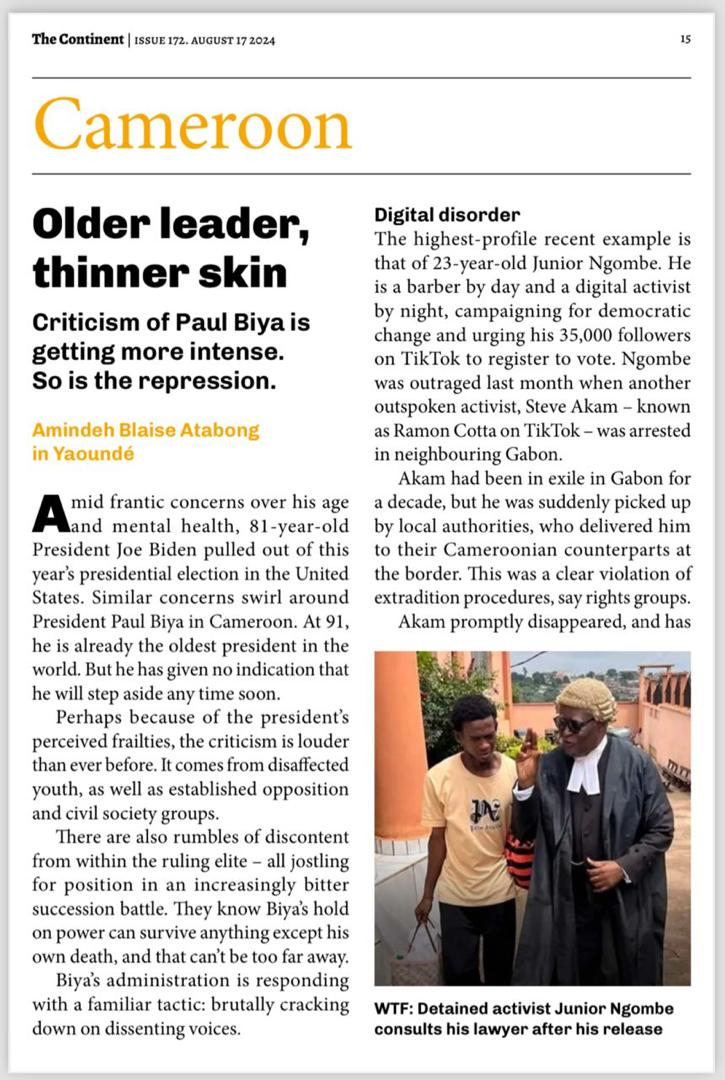 A new wave of protest movements is sweeping across #Africa. Driven by skyrocketing costs of living, corruption &amp; a dearth of economic opportunities. In #Cameroon, the repression is getting more intense. At 91, <a href="/PR_Paul_BIYA/">President Paul BIYA</a> has given no indication he will step aside any time soon
