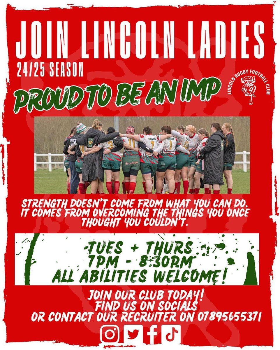 Lincoln Rugby Club (@lincoln_rugby) on Twitter photo Our club is a welcoming and supportive community where everyone is encouraged to grow and develop their skills. Take the plunge and join <a href="/LincLadiesRFC/">LincolnLadiesRFC</a>
We promise you won’t regret it!
❤️🤍💚🏉
#recruitment #lincolnrugbyclub #womensrugby #lincolnladies #lincolnladiesrugby Our club is a welcoming and supportive community where everyone is encouraged to grow and develop their skills. Take the plunge and join <a href="/LincLadiesRFC/">LincolnLadiesRFC</a>
We promise you won’t regret it!
❤️🤍💚🏉
#recruitment #lincolnrugbyclub #womensrugby #lincolnladies #lincolnladiesrugby