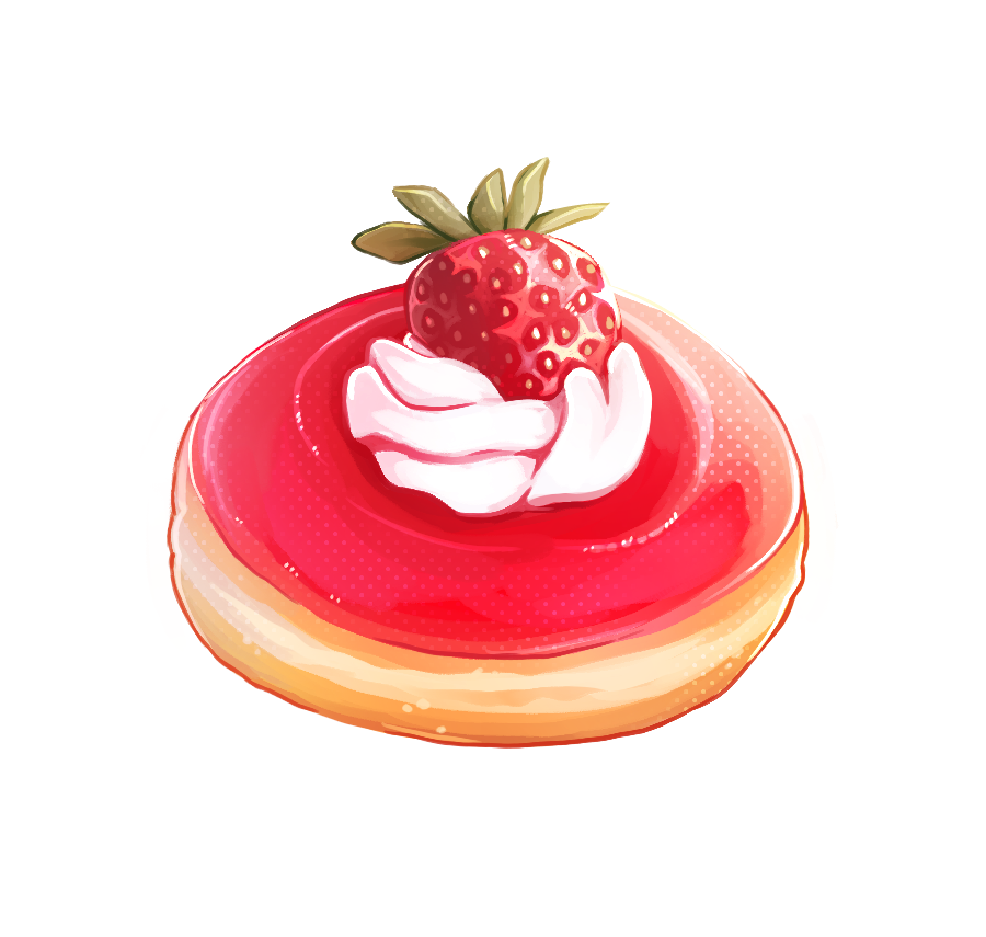 strawbebby donut.... 🍩🍓 i love drawing cream swirls hehe
