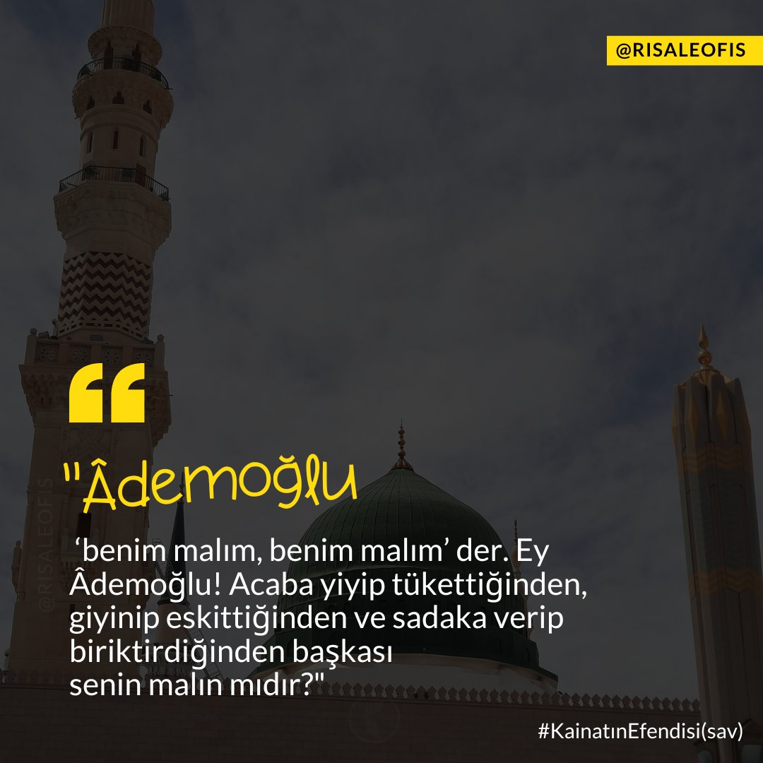 Başımızı iki elimiz arasına alıp düşünülesi bir hadis-i şerif: