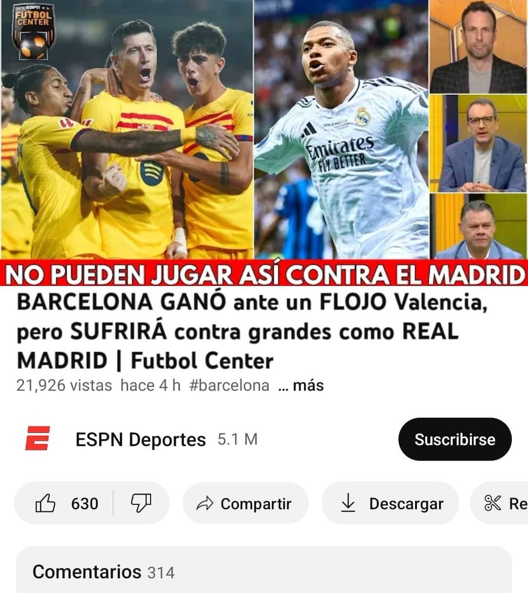 CuentaMister's tweet photo. LOS DE @SC_ESPN YA NI SIQUIERA SE TAPAN

Muchos le dicen que es el medio de TV oficial del Madrid, y claro, tienen argumentos de sobra para ello. Siempre minimizar cualquier éxito del Barça, maximizan cualquier error y a la inversa lo hacen con sus jefes blancos. https://t.co/IFNvi5aKl2