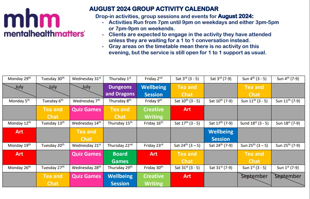 MentalHealthMatters are running support and informal sessions this month take a look at their timetable. They can be found on bank street in the city centre and offer help and support to anyone struggling with their mental health. 

#mentalhealthawareness #mentalhealthsupport