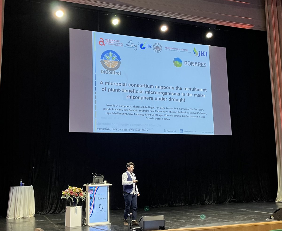Akos T. Kovacs (@evolvedbiofilm) on Twitter photo Ioannis Kampouris <a href="/d_kampouris/">Ioannis D. Kampouris</a> (Julius Kühn Institute) on A consortium of plant-beneficial microbes enhances the recruitment of focal soil microorganisms that mitigate drought symptoms in the maize rhizosphere
#ISME19 Ioannis Kampouris <a href="/d_kampouris/">Ioannis D. Kampouris</a> (Julius Kühn Institute) on A consortium of plant-beneficial microbes enhances the recruitment of focal soil microorganisms that mitigate drought symptoms in the maize rhizosphere
#ISME19