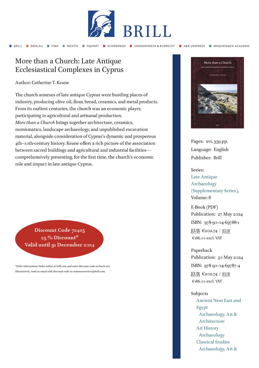 Discount codes! 25% off of More than a Church, valid until December (72425), or 50% off in the summer sale ending Aug 31 (on De Gruyter's homepage: DGBSS24)