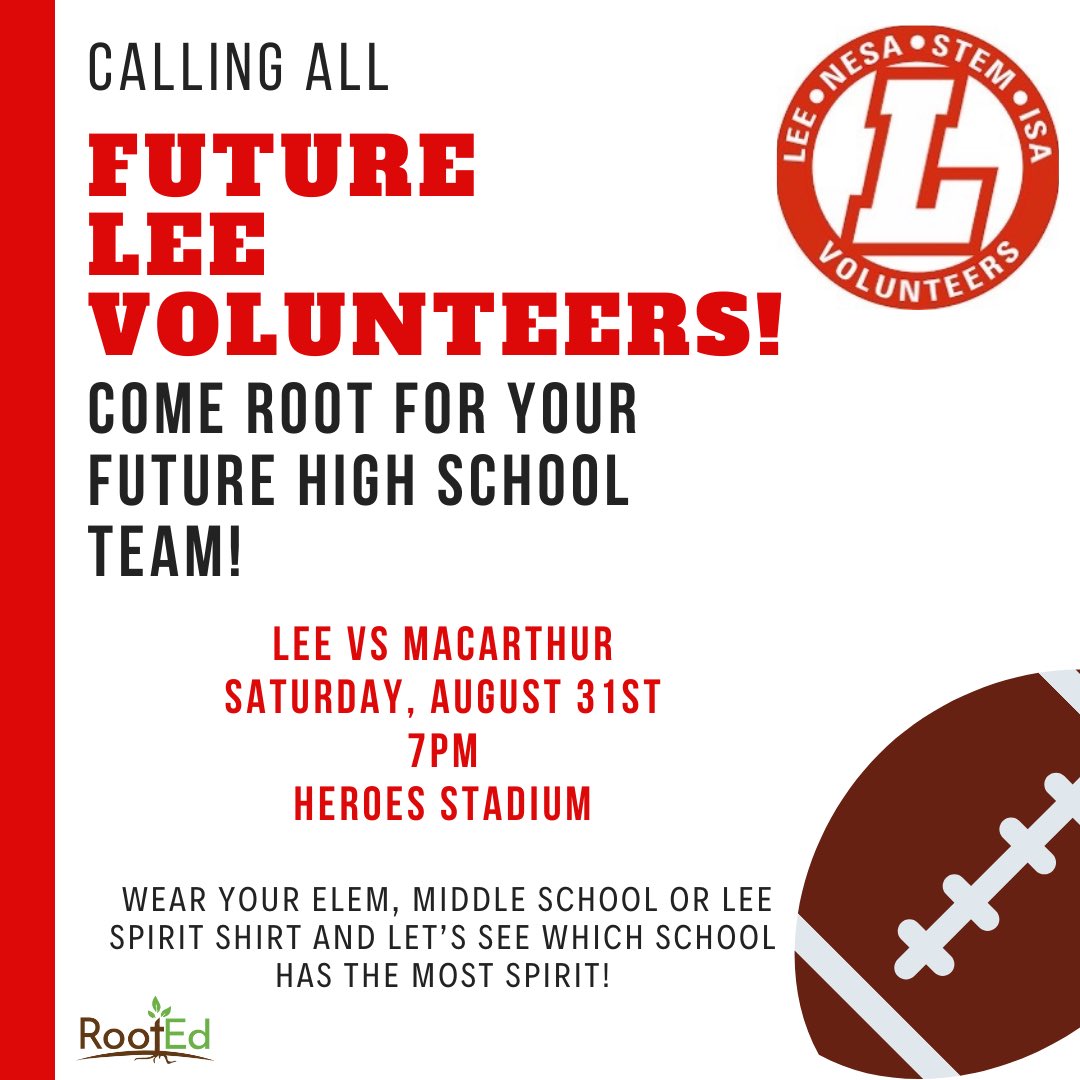 RootEdSA's tweet photo. It’s here again!!! We can’t wait to fill the stands at the Future LEE game! Save the date!! #RootEdLEE https://t.co/gp597VJr57