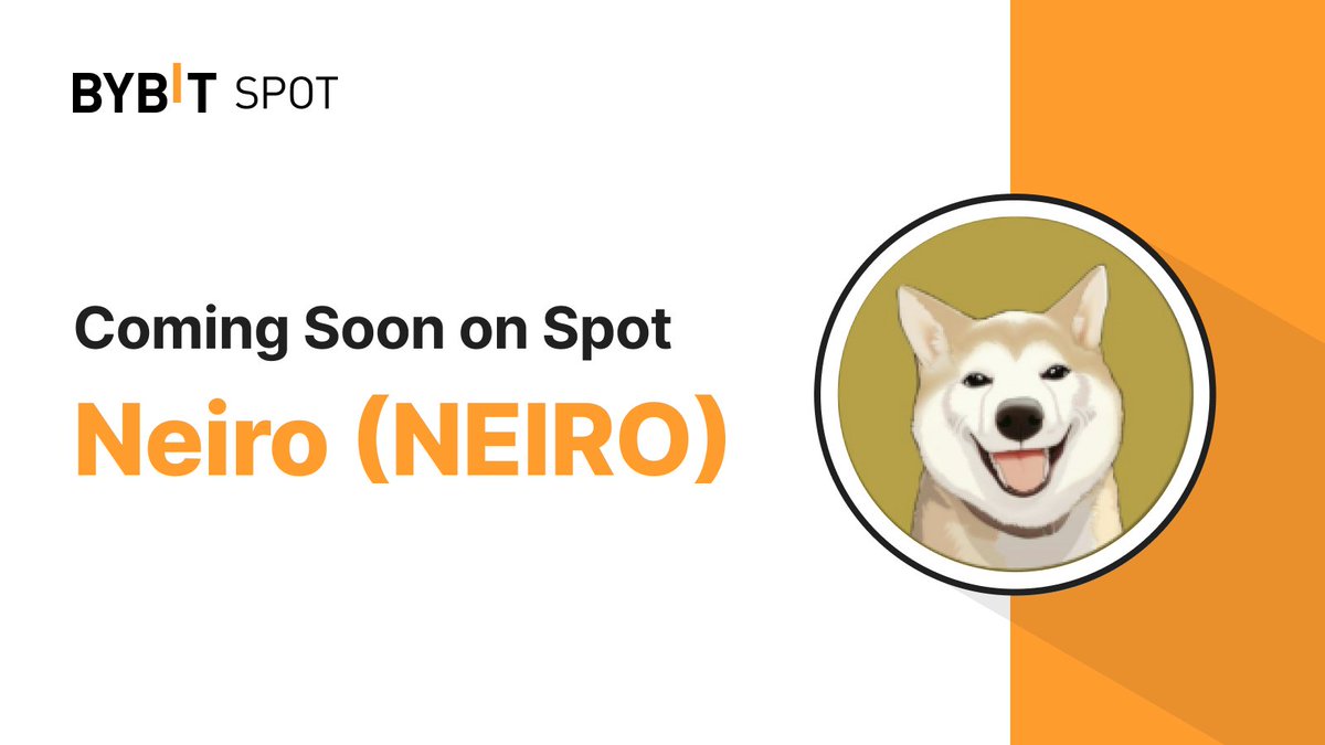 Woof. 🐶 <a href="/NeiroOnEthereum/">Neiro On Ethereum</a>

📣 #Bybit is thrilled to announce the upcoming listing of $Neiro on our Spot trading platform!

📅 Listing Date: 
Wednesday, August 21, 2024, at 10 AM UTC

💸 Deposits Open: 
Tuesday, August 20, 2024, at 10 AM UTC