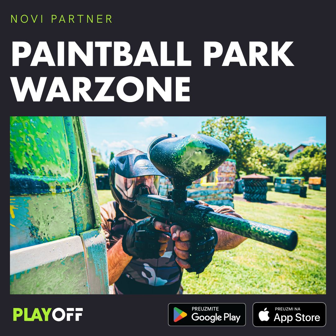 theplayoffapp's tweet photo. 🏆NOVI PLAYOFF PARTNER 🏆 

Od danas putem PLAYOFF aplikacije možeš rezervirati paintball termine u Paintball Park Warzone u Nuštru! 🔫 

Pridruži se adrenalinskoj avanturi na jednom od najdinamičnijih terena u Slavoniji! https://t.co/LNZeVjylus