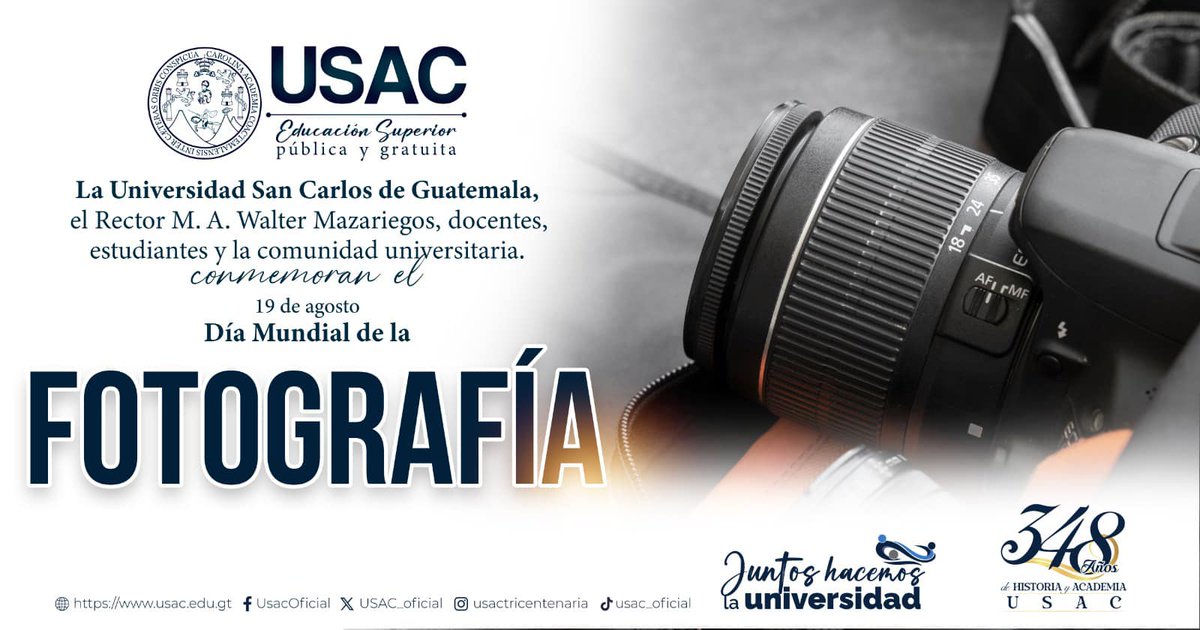 USAC_oficial's tweet photo. Día Mundial de la Fotografía. https://t.co/EOATdIWbu5