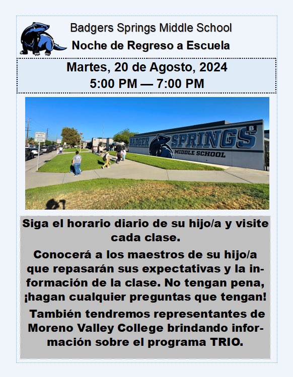 Noche de Regreso a Escuela!