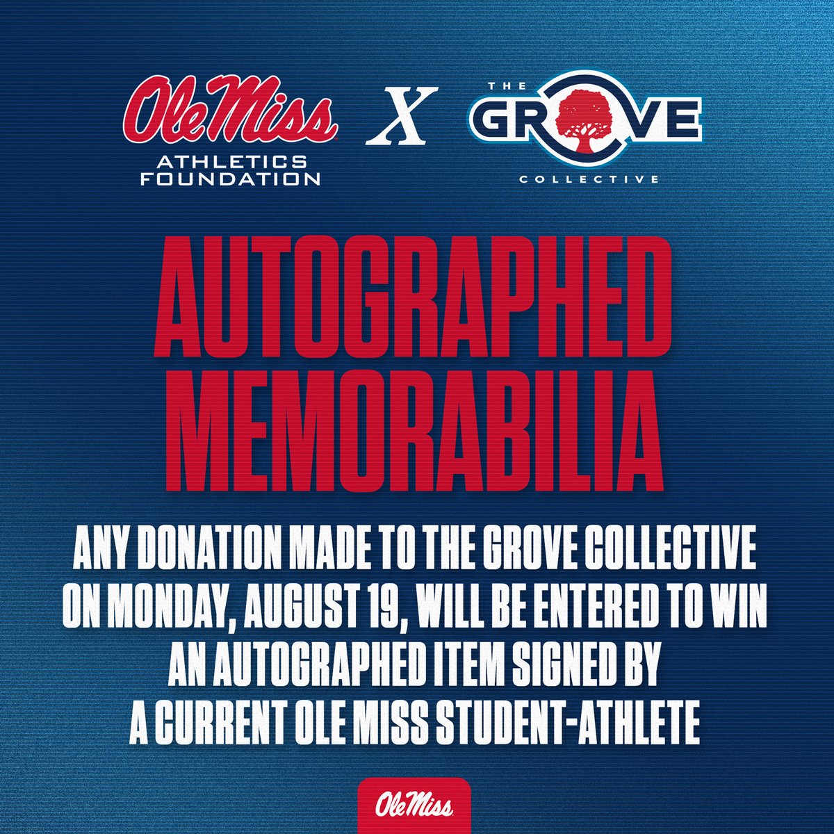 The Grove Collective (@grovecollectnil) on Twitter photo Our Grove Collective athletes Aubrey Mister (<a href="/OleMissSoccer/">Ole Miss Soccer</a> ) Michael La Sasso (<a href="/OleMissMGolf/">Ole Miss Men’s Golf</a> ) and Hunter Elliot (<a href="/OleMissBSB/">Ole Miss Baseball</a> ) on the show to talk about their season! Our first drop today is to win signed memorabilia from your favorite athlete.
Donate➡️bit.ly/3AyJceE Our Grove Collective athletes Aubrey Mister (<a href="/OleMissSoccer/">Ole Miss Soccer</a> ) Michael La Sasso (<a href="/OleMissMGolf/">Ole Miss Men’s Golf</a> ) and Hunter Elliot (<a href="/OleMissBSB/">Ole Miss Baseball</a> ) on the show to talk about their season! Our first drop today is to win signed memorabilia from your favorite athlete.
Donate➡️bit.ly/3AyJceE