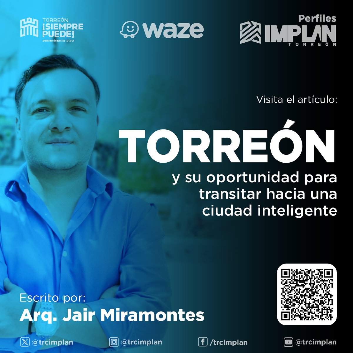 trcimplan's tweet photo. ✍️ #ArtículoDeLaSemana      
🔗 https://t.co/iRKSDGKZt6  
🔸 Tema: "Torreón y su oportunidad para transitar hacia una ciudad inteligente"      
🔸 Escrito por: @Jairmi
   
#TorreónSiemprePuede #IMPLANTorreón #EsFácilEsWaze https://t.co/vwhgkz8HOr