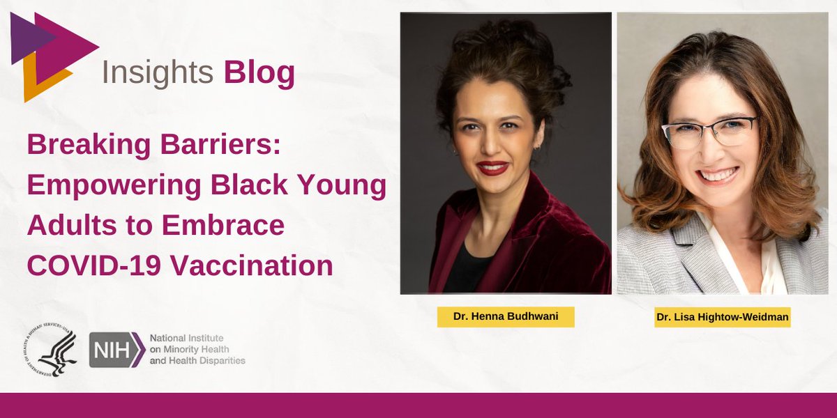 Health Disparities (@nimhd) on Twitter photo Drs. Henna Budhwani and Lisa Hightow-Weidman from <a href="/FloridaState/">Florida State University</a> are working to address COVID-19 vaccine hesitancy among Black young adults in the southern United States. Learn about their innovative intervention: bit.ly/3M6m2yL #NIMHDInsights <a href="/medsociology/">Henna Budhwani</a> @drweidman Drs. Henna Budhwani and Lisa Hightow-Weidman from <a href="/FloridaState/">Florida State University</a> are working to address COVID-19 vaccine hesitancy among Black young adults in the southern United States. Learn about their innovative intervention: bit.ly/3M6m2yL #NIMHDInsights <a href="/medsociology/">Henna Budhwani</a> @drweidman