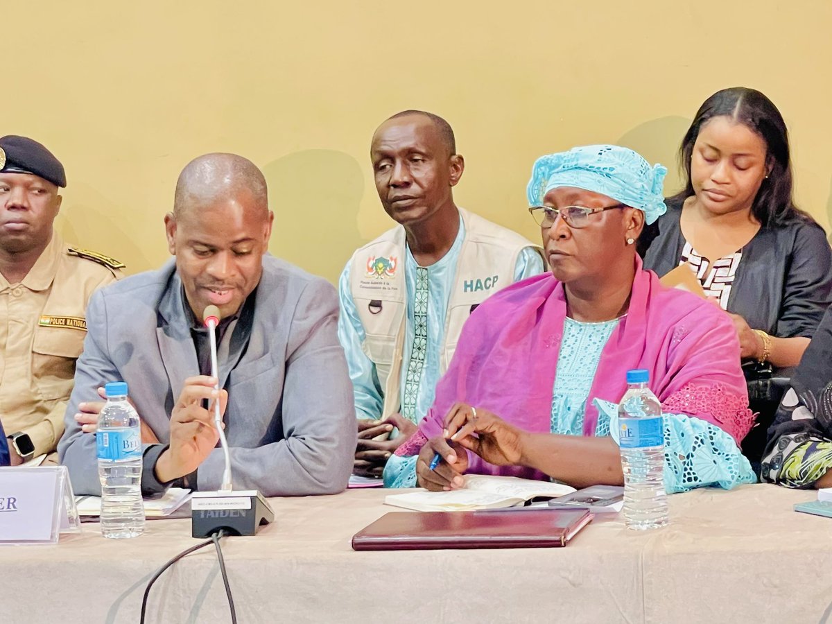 HACP_NIGER's tweet photo. Le Directeur du relèvement et de la stabilisation assiste à Mahatma Ghandi à une réunion avec la délégation malienne sur la prise en charge des Ex-Combattants. Il apporte son expertise pour accompagner cette démarche cruciale.

#HACP #Mali #ExCombattants #ConsolidationPaix https://t.co/y0Tr1qnm9l