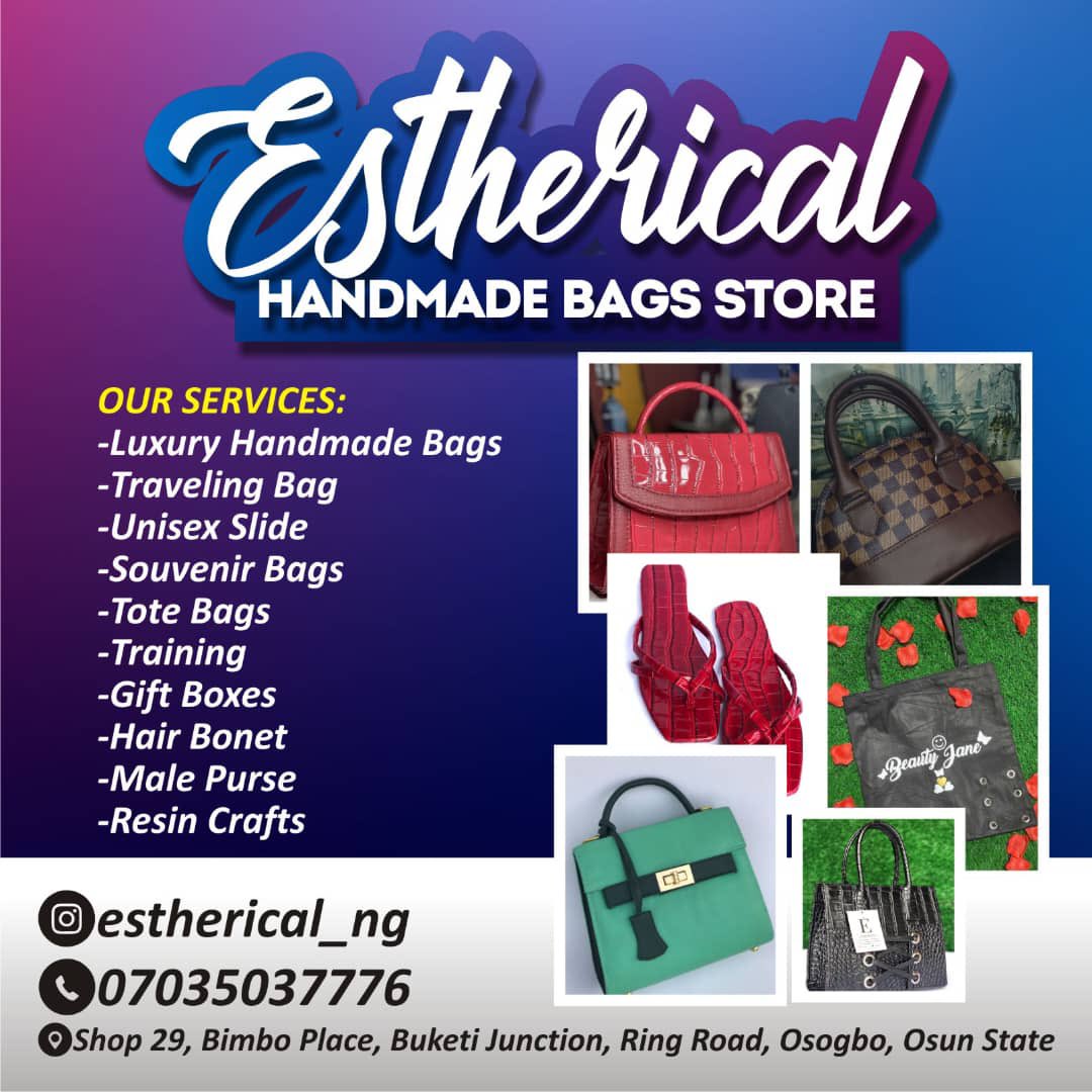 _Estherical_'s tweet photo. Hiiiii
My name is Esther, a bag designer in osun, osogbo 
I make quality handmade bags and I also train people on how to make bags.
     You can become one of our wholesalers, you can buy in unit and you can also train with us. https://t.co/jJ1roz8EJv