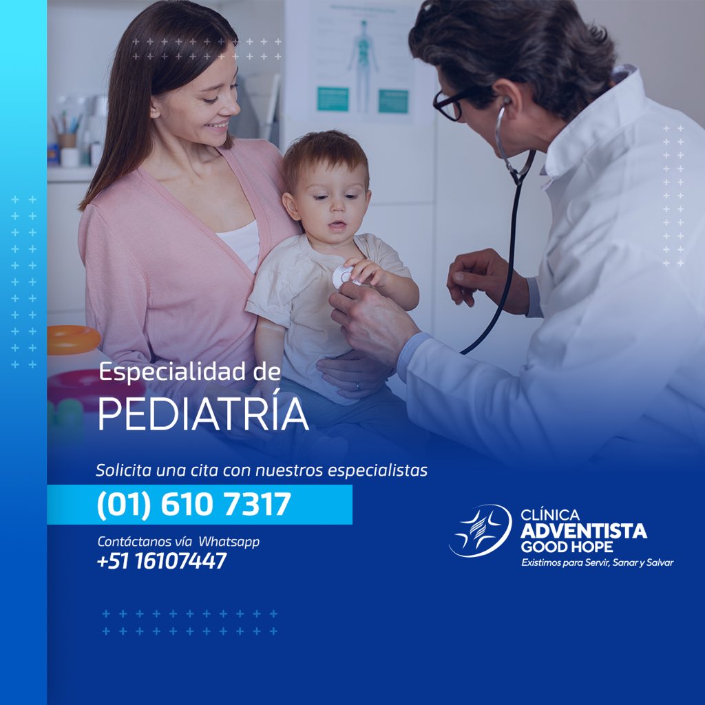 En la #ClínicaAdventistaGoodHope, 👶✨ contamos con equipo de #pediatras especializados listo para acompañar el crecimiento de sus pequeños con un enfoque personalizado y humano. 

Agenden una cita: 

📞 016107317 
🌐 goodhope.org.pe
📱bit.ly/3qdMwX7