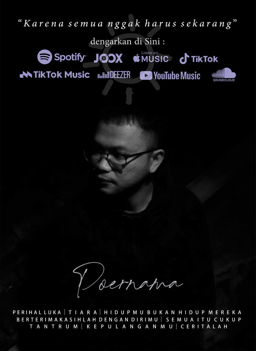 Semoga bisa mewakili perasaan kalian semua. 

#poernama #karenasemuanggakharussekarang #musikindie #indiejogja #musikindiejogja #musikjogja #poernama #musiklokal #musikindonesia #musikindiebandung #musikindiejakarta #newrelease