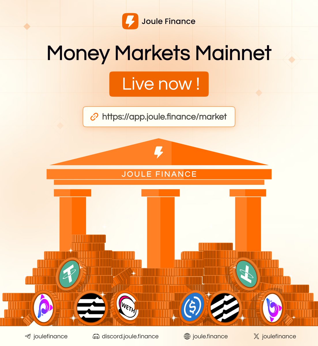 JouleFinance's tweet photo. Joule Finance Money Markets Mainnet is officially LIVE! 🎉
Check it out - https://t.co/cuvQEJycRk

Joule Finance is now here to make the @Aptos  ecosystem liquidity-rich, for now and forever! ⚡️

After 8 months of dedicated development, we are thrilled to launch Money Markets Mainnet, built with unwavering bullishness on Aptos and its entire ecosystem. The need for higher-yielding DeFi products on Aptos has been the driving force behind our mission & we are paving the way for it each passing day! 

Our recent launch of the Joule bridge, facilitating cross-chain swaps from EVM to Aptos, has already witnessed over  "$1 Million" in volume from the EVM ecosystem within just a week, bringing fresh liquidity and setting the stage for Joule Finance's impactful entry.

Joule Finance is the liquidity hub of Aptos, offering a suite of innovative Defi Solutions. Transform your DeFi experience on aptos - lend, borrow, earn yield, and accumulate Joule points, all while unlocking exciting surprise incentives! 💰✨

Why Joule Finance Stands Out:

- Isolated Lending Positions: Manage risk independently for each borrowing activity 🔒

- Bridged Token Support: Seamlessly integrate with LSTs/LRTs from the EVM ecosystem for fresh liquidity! 

- We’re security audited by @MoveBit_ and economically audited by @chainrisk, ensuring your experience is both safe and secure!

What’s Next?

1. Joule Rewards Program. 
2. Leveraged Yield Aggregation and Leveraged Yield Farming that will supercharge your returns! 
3. Liquidity Anchors will provide dApps with easy access to liquidity, enabling them to innovate with diverse strategies! 💡

We are thankful to @AveryChing, @moshaikh, @hadi_tirmizi, @neilhar, @NareshKx, @maxpunger, @SashaSpiegelman, @movekevinapt, @llcool_hay, @Gemswizzard, @angelataptos, @zacharyr0th & the entire @Aptos and @AptosLabs Team. A special shoutout to the whole Aptos Ecosystem as well for the constant support.

Join us on this thrilling journey as we pave the way to bring more liquidity on aptos! 

Let’s shape the future of DeFi on @aptos together! 🌟💪
