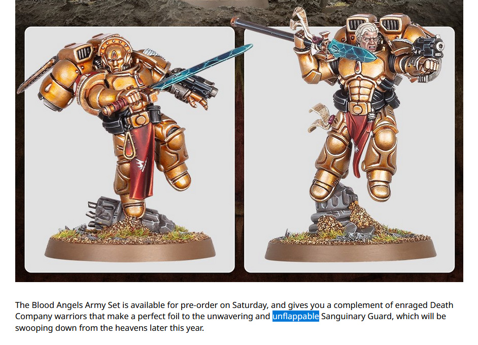 GW be trolling those wingless Sanguinary Guard 🤣

#WarhammerCommunity