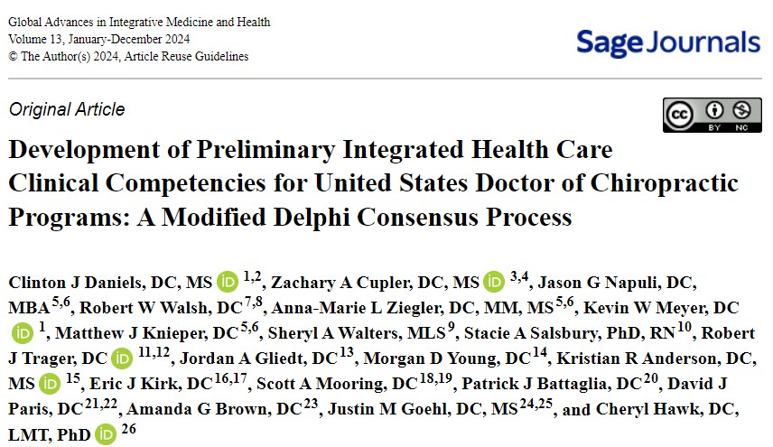 PalmerResearch's tweet photo. The PCCR is proud to announce our latest publication coauthored by Dr Salsbury. She's joined by Dr Ziegler, a former PCCR postdoc scholar &amp; Dr. Knieper, a @palmercollege Research Honors graduate
Follow the link below to reach the latest from the PCCR
https://t.co/FkDL9NCihJ https://t.co/FhtgHcajai