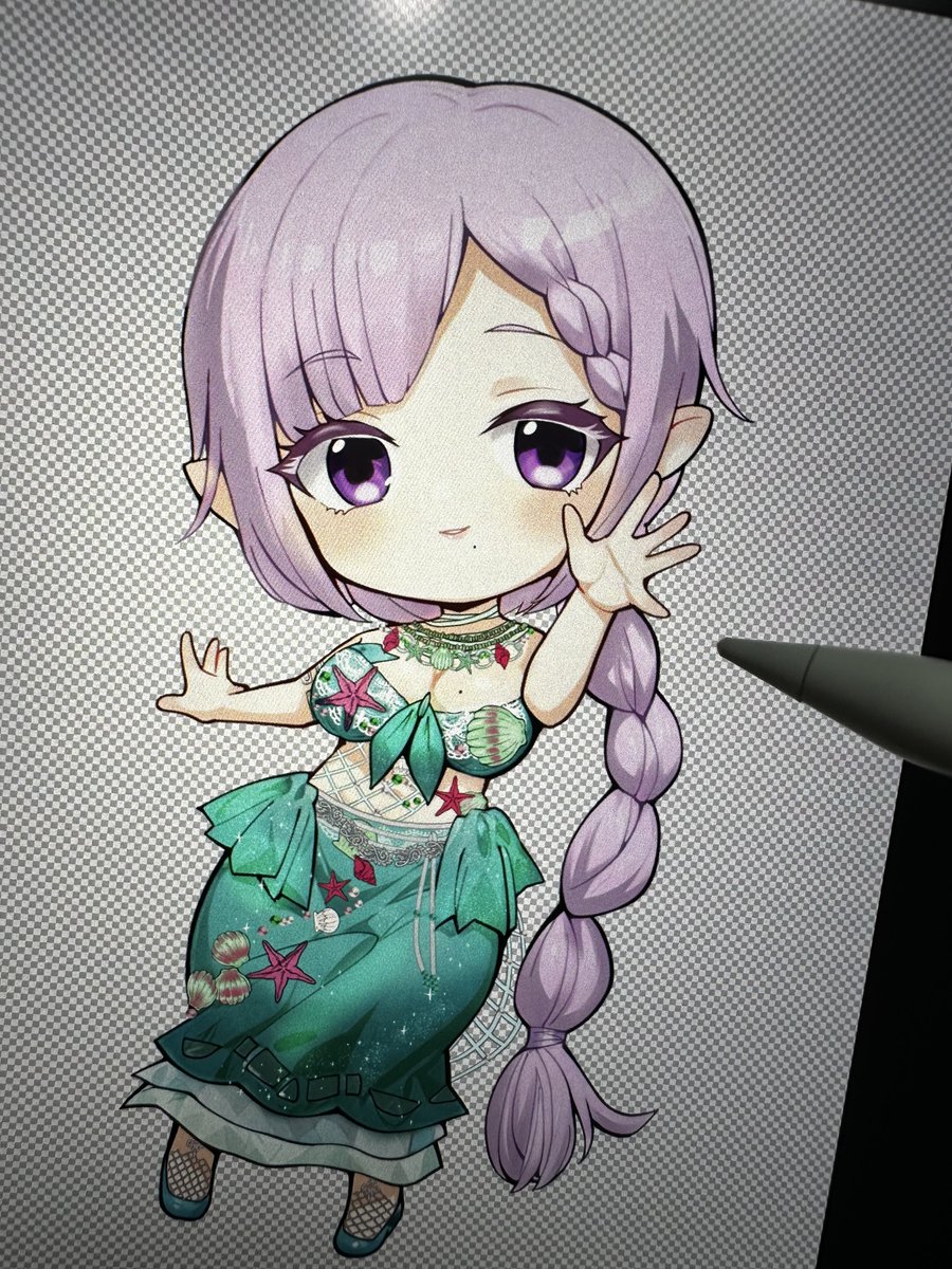 「うちの子作ったからせっせとミニキャラ描いてる。名前はまだ悩み中だけど可愛いねお洋」|りゅうたのイラスト