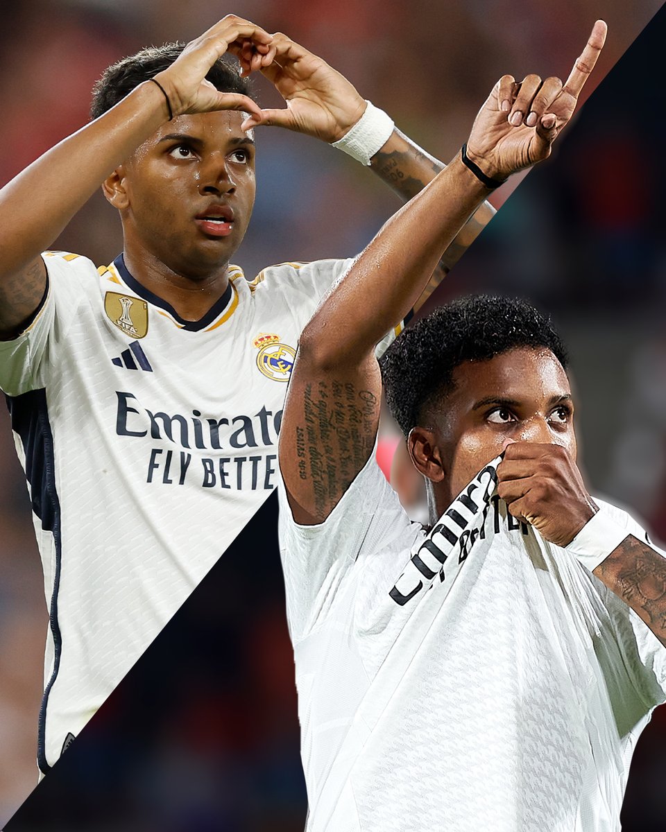 realmadrid's tweet photo. ⚽ @RodrygoGoes: ¡Primer goleador madridista en las dos últimas Ligas!
🆚 @AthleticClub | 23/24
🆚 @RCD_Mallorca | 24/25 https://t.co/vmU6akF8If