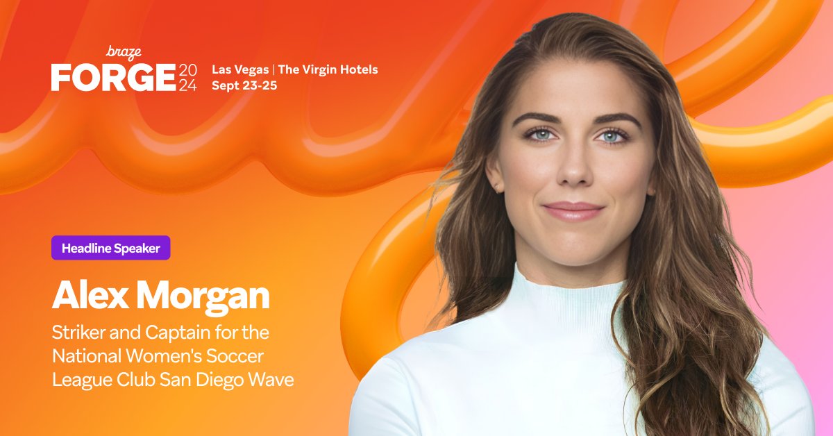 🏅 Exciting News, Team! U.S. Soccer star <a href="/alexmorgan13/">Alex Morgan</a> is coming to #BrazeForge24! 🎉

She’ll share her insights on branding, social media, and partnerships. 💼⚽

Join us to learn from Alex and top marketers from brands like <a href="/McDonalds/">McDonald's</a>, @Peacock and more. Don’t miss out—register