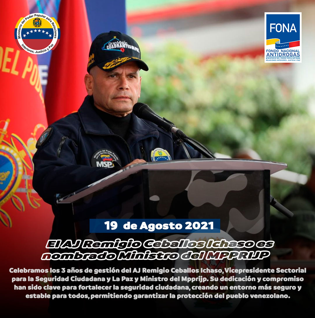 Celebramos los 3 años de gestión del AJ <a href="/CeballosIchaso1/">@FuerzaDinamica Remigio Ceballos Ichaso</a> Vpdte. Sectorial y Ministro del #Mpprijp. Su dedicación y compromiso han sido clave para fortalecer la seguridad ciudadana creando un entorno más seguro y estable para todos, garantizando la protección del pueblo venezolano