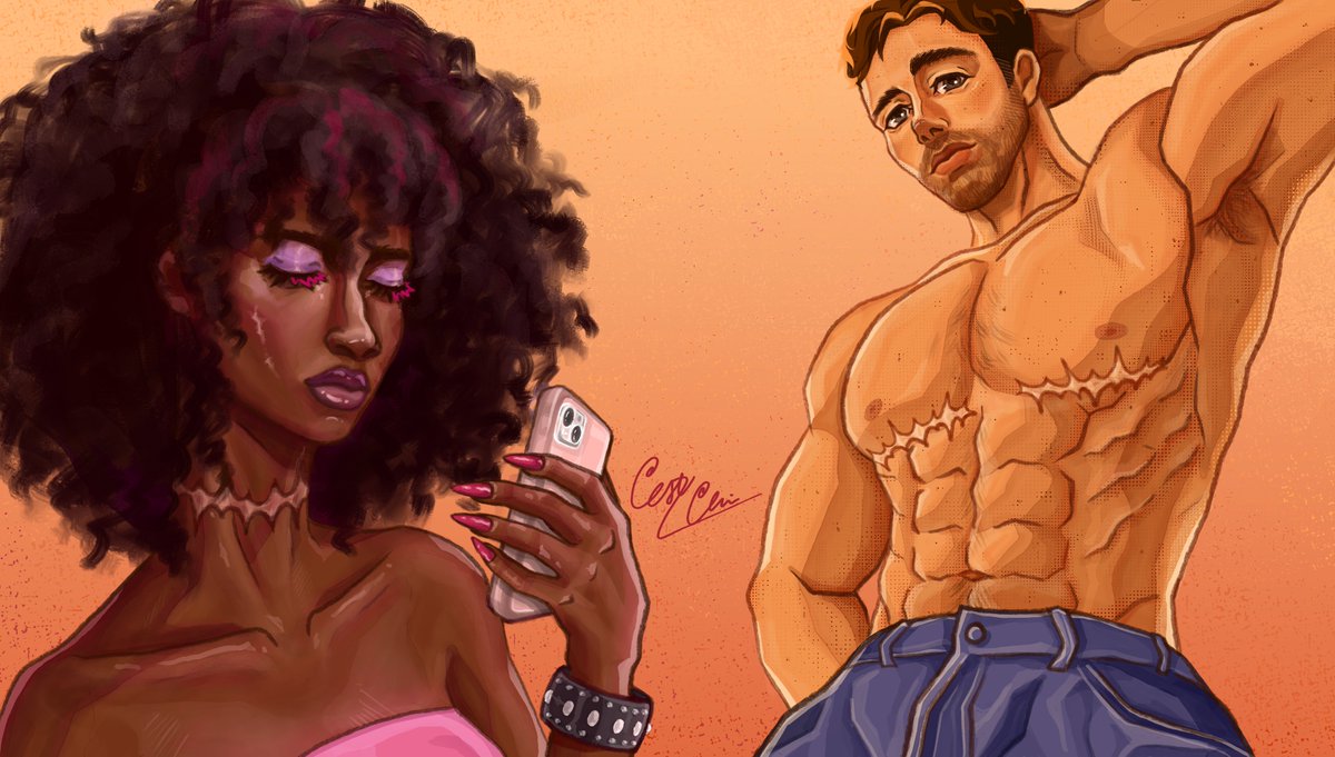 Cest_Chi's tweet photo. I want my art to be more edible like @sesamefruit 😭 (follow them pls literally my fav artist)
Try to study their style but feel like I failed hard lol
( Also hot take: This is the only right way to draw scars )
#digitalart #art #illustration #Painting #2D #Whycan'tIbebetter😔 https://t.co/XZkC8UCzK8