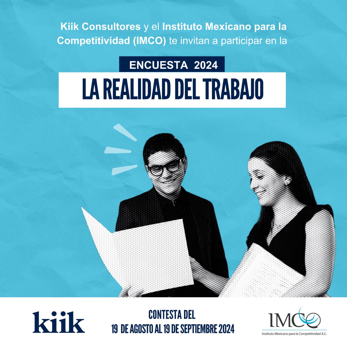 imcomx's tweet photo. ¡Queremos conocer tu opinión! 🗨️ @KiikConsultores y el @imcomx te invitan a participar en este sondeo sobre desarrollo profesional y experiencias laborales. Te tomará 5 minutos, gracias por ser parte 🙌. Responde aquí👉: https://t.co/kL6PyA3Bqw https://t.co/cDPrPWMqVX