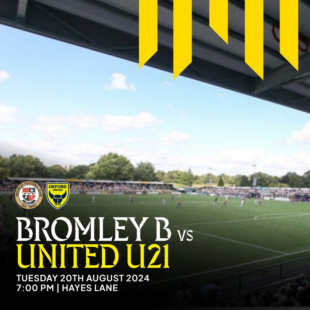 AcademyOUFC's tweet photo. 🔜An Oxford United U21 side will be taking on Bromley's B team at Hayes Lane stadium tomorrow #COYY! https://t.co/AXDbehh6iR