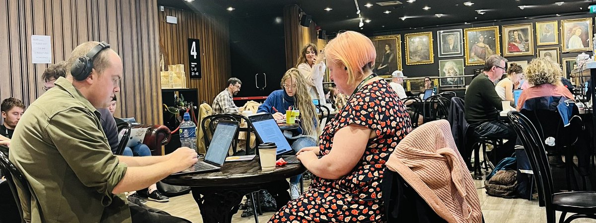 Ruth McGowan (@ruthmcgowan) on Twitter photo What do you call a group of playwrights? A pride? A quill? An anthology?
Anyway, here are lots of playwrights working away at Time To Write <a href="/AbbeyTheatre/">Abbey Theatre</a> fuelled by some brilliant food for thought from our special guest playwright <a href="/colinmurphyinfo/">Colin Murphy</a> What do you call a group of playwrights? A pride? A quill? An anthology?
Anyway, here are lots of playwrights working away at Time To Write <a href="/AbbeyTheatre/">Abbey Theatre</a> fuelled by some brilliant food for thought from our special guest playwright <a href="/colinmurphyinfo/">Colin Murphy</a>