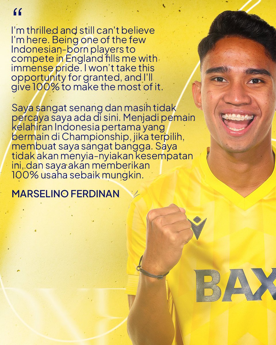 First thoughts from our new boy, Marselino 🇮🇩

🗣️ "I'll give 100% to make the most of it!"