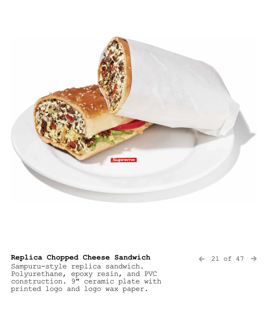 Supreme replica chopped cheese sandwich? Who approved this?