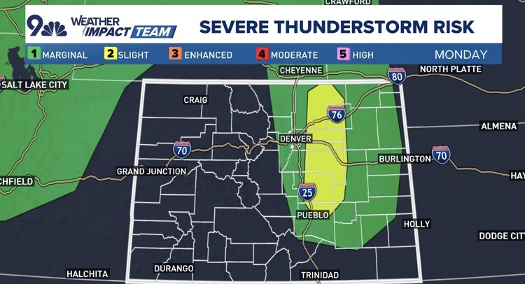 Temperatures climbing to 90 degrees in Denver today. And we’re in store for an active afternoon weather wise. Strong to severe storms expected across the plains. Those storms will produce heavy rain, strong winds, and hail.