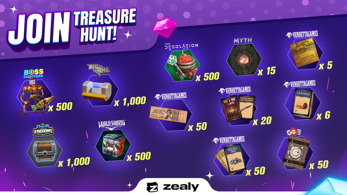 🚨Your LAST CHANCE to grab some seriously cool prizes - the hunt ends THIS WEDNESDAY!

It's now or never, folks 🏃‍♂️💨 zealy.io/cw/bossfighter…

<a href="/BossFightersX/">BOSS FIGHTERS ⚡️ $BFTOKEN</a> <a href="/playbigtime/">Big Time</a> <a href="/OpenLoot/">Open Loot</a> <a href="/WorldShardsGame/">WorldShards | Wishlist on Steam</a> <a href="/playbigtime/">Big Time</a> <a href="/LeagueKingdoms/">League of Kingdoms Arena</a> @myth_fans <a href="/ForgotPlayland/">Forgotten Playland</a> <a href="/Moonlit_Games/">Moonlit Games (Rogue Nation)</a> <a href="/bigaarcade/">BIGA</a>
