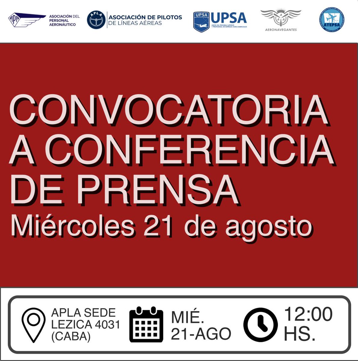 APAERONAUTICOS's tweet photo. CONFERENCIA DE PRENSA https://t.co/GdPzVaLmpb